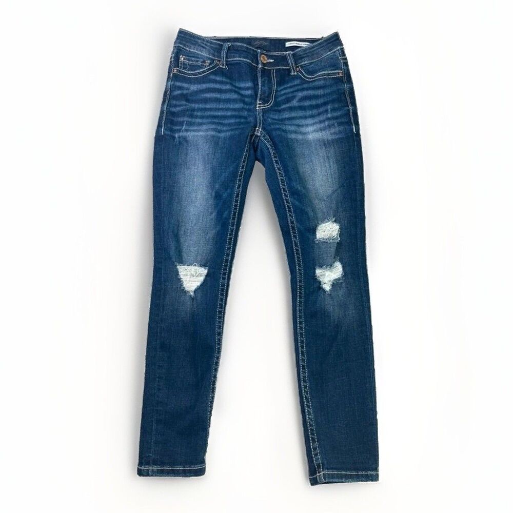 Daytrip Virgo  Jeans Women’s 26 Blue Ankle Skinny Distressed Dark Wash Stretch